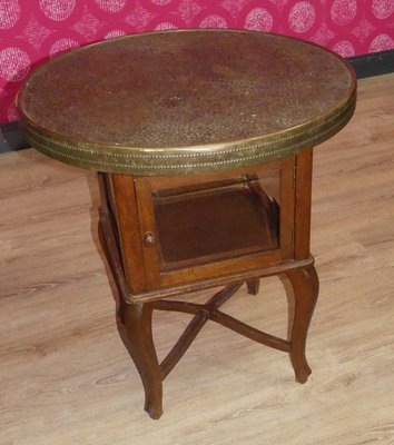 Art Deco Round Side Table in Brass, 1920s-AFE-2028373