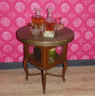 Art Deco Round Side Table in Brass, 1920s-AFE-2028373