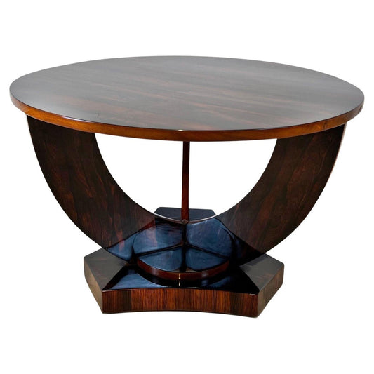 Art Deco Round Side Table in Rosewood Veneer, France, 1930s