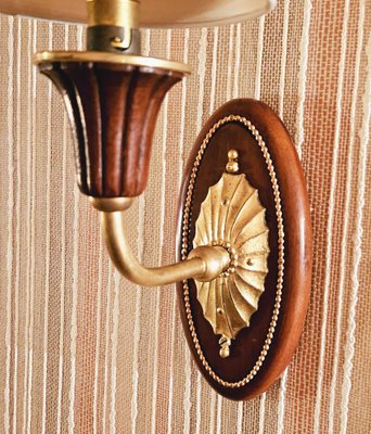 Art Deco Sconces in Mahogany & Gilt Bronze by Paul Follot, 1920s, Set of 2-AWH-1746973