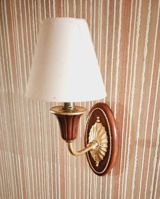 Art Deco Sconces in Mahogany & Gilt Bronze by Paul Follot, 1920s, Set of 2-AWH-1746973