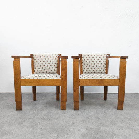 Art Deco Sculptural Armchairs, 1930s, Set of 2