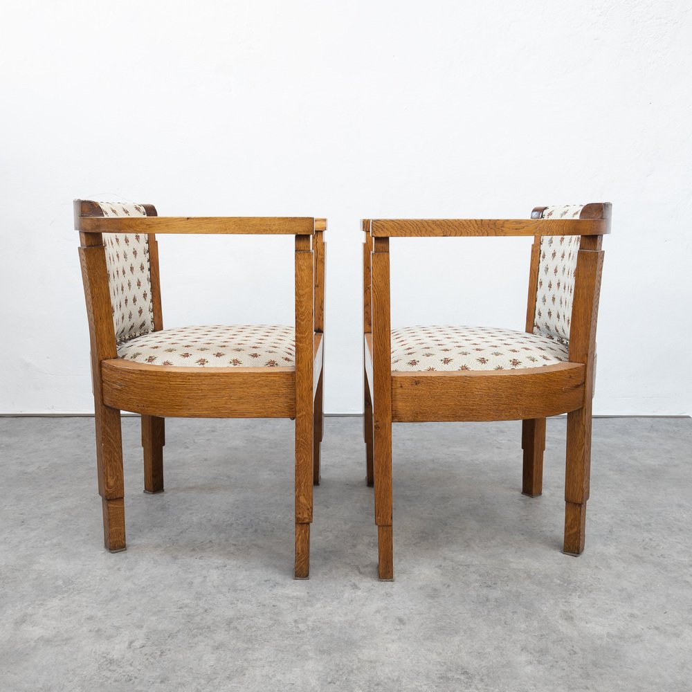 Art Deco Sculptural Armchairs, 1930s, Set of 2