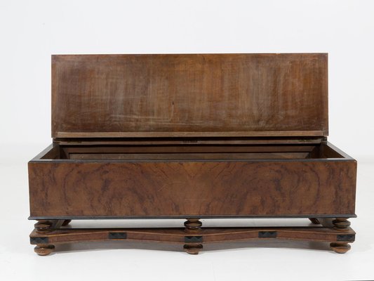 Art Deco Sculptural Bench by Gio Ponti in Walnut Burl, 1930s-RCE-1099878