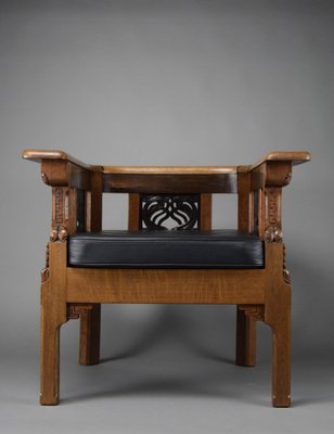 Art Deco Sculptural Wooden Armchair, 1928-IEI-1729573