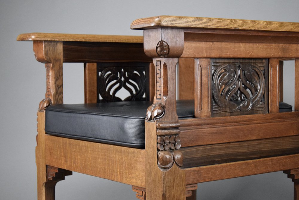 Art Deco Sculptural Wooden Armchair, 1928