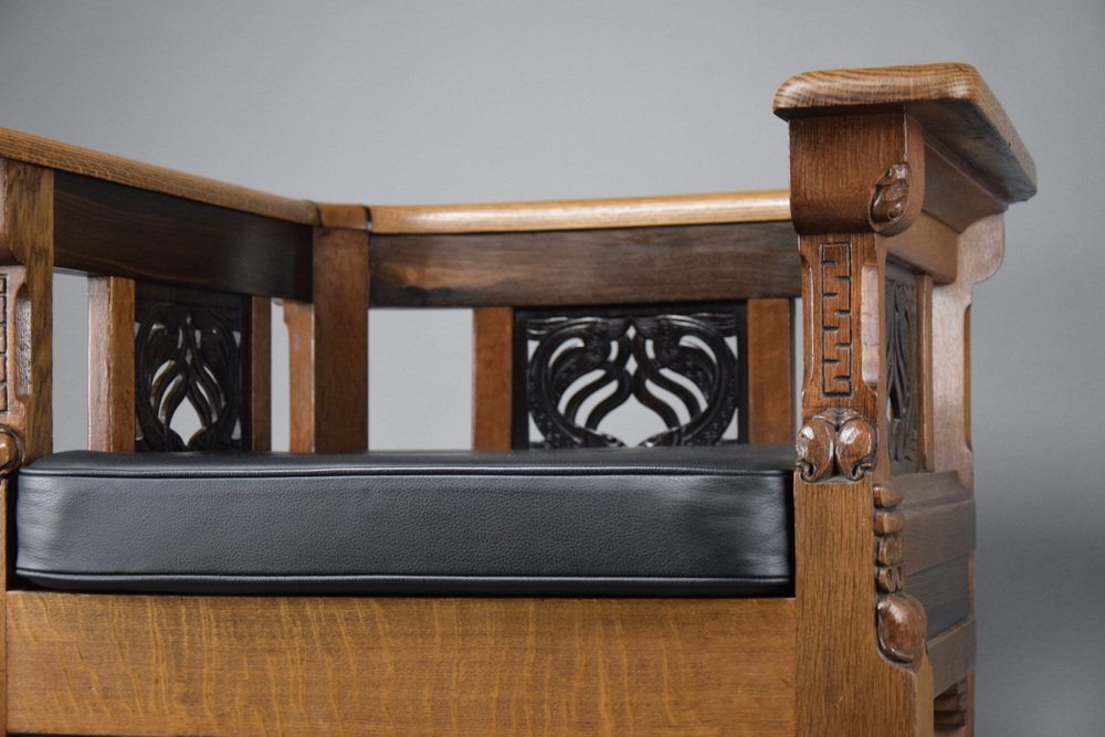 Art Deco Sculptural Wooden Armchair, 1928