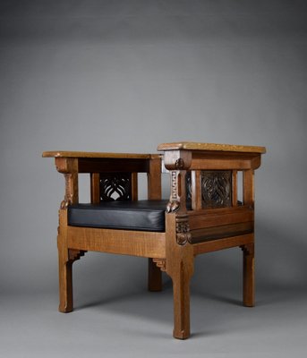 Art Deco Sculptural Wooden Armchair, 1928-IEI-1729573