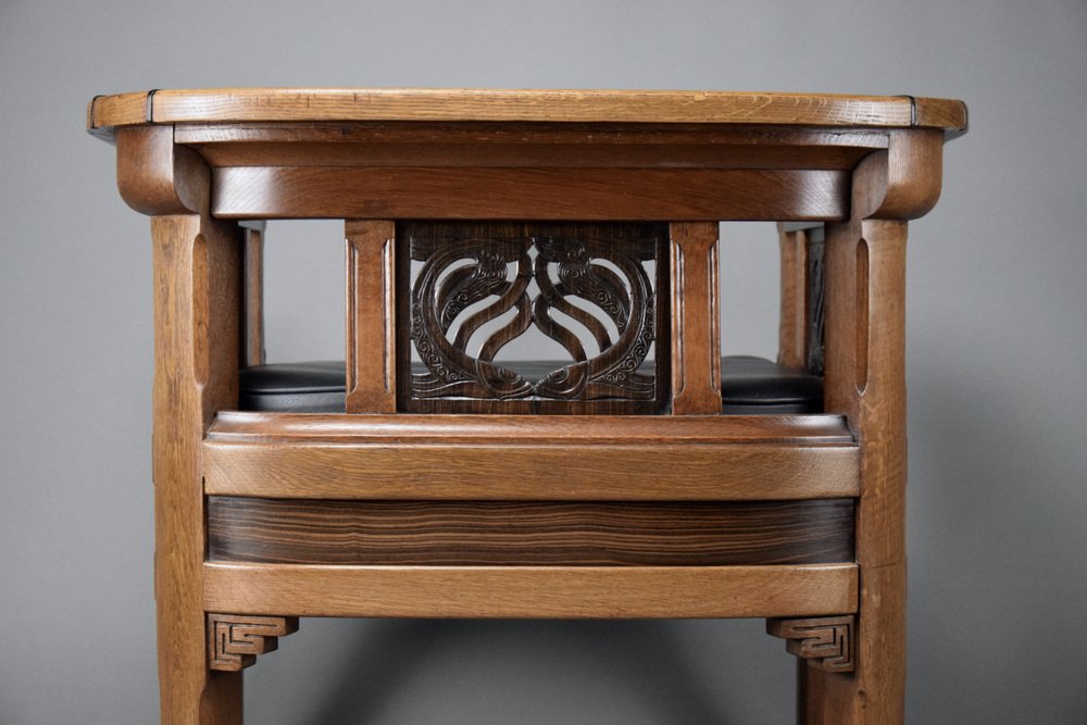 Art Deco Sculptural Wooden Armchair, 1928