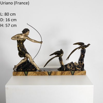 Art Deco Sculpture in Marble and Bronze from Uriano, France-SXX-1355113