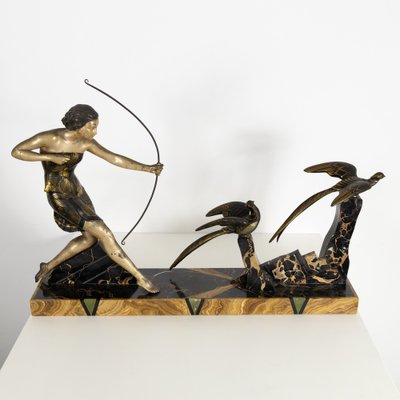 Art Deco Sculpture in Marble and Bronze from Uriano, France-SXX-1355113