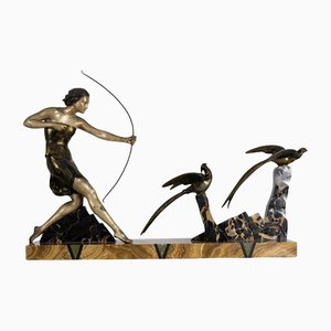 Art Deco Sculpture in Marble and Bronze from Uriano, France-SXX-1355113