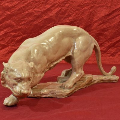 Art Déco Sculpture, Little Panther, 20th-Century, Terracotta-YVI-845573