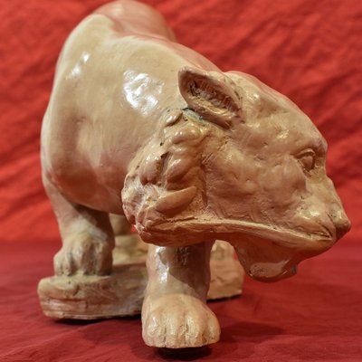 Art Déco Sculpture, Little Panther, 20th-Century, Terracotta-YVI-845573