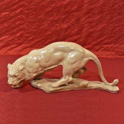 Art Déco Sculpture, Little Panther, 20th-Century, Terracotta-YVI-845573