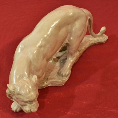 Art Déco Sculpture, Little Panther, 20th-Century, Terracotta-YVI-845573