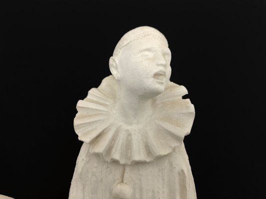 Art Deco Sculptures of Pierrot and Columbine in Salt Stone, 1960s-MZP-2019692