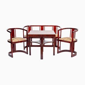 Art Deco Seating Ensemble, Canape, Armchairs and Center Table, Ca. 1920, Set of 4-ABO-1440476