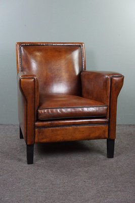 Art Deco Sheep Leather Armchair-HPP-1783169