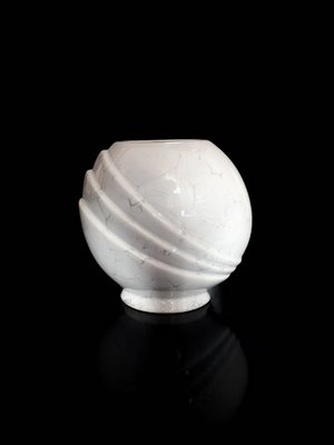 Art Deco Shell Vase in Foam Glaze Ceramic, 1980s-VTK-2028997