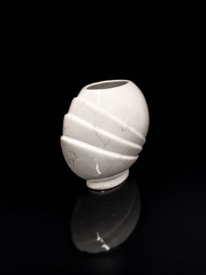 Art Deco Shell Vase in Foam Glaze Ceramic, 1980s-VTK-2028997