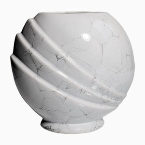 Art Deco Shell Vase in Foam Glaze Ceramic, 1980s-VTK-2028997