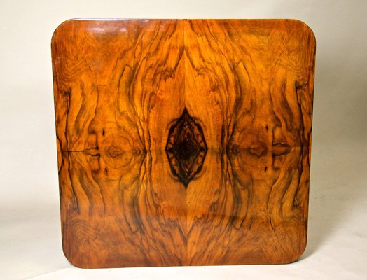 Art Deco Shellac Polished Nutwood Coffee Table, Austria, 1920s-TQA-1322264