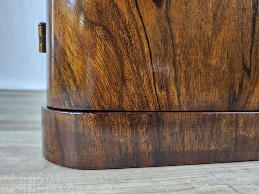 Art Deco Showcase in Walnut Root with Lateral Doors and Shelves, 1940-ZUW-1815375