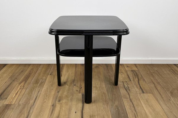 Art Deco Side Table in High Gloss Black Lacquer, 1940s, Germany-VMP-1087825