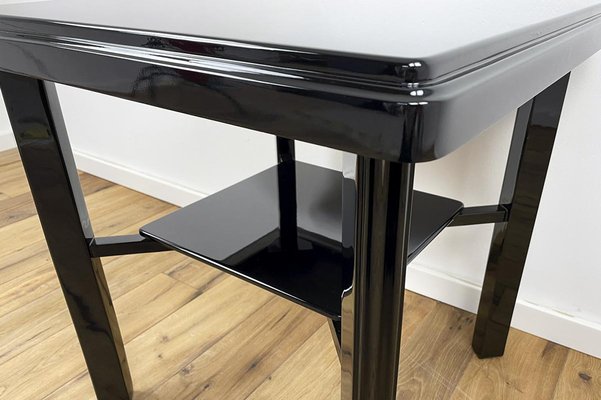 Art Deco Side Table in High Gloss Black Lacquer, 1940s, Germany-VMP-1087824