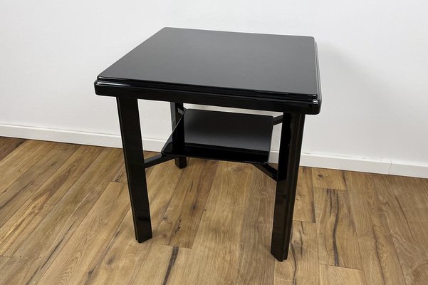 Art Deco Side Table in High Gloss Black Lacquer, 1940s, Germany-VMP-1087824