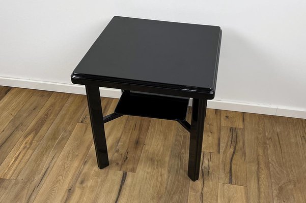 Art Deco Side Table in High Gloss Black Lacquer, 1940s, Germany-VMP-1087824