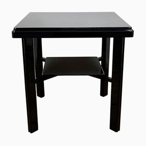 Art Deco Side Table in High Gloss Black Lacquer, 1940s, Germany-VMP-1087824