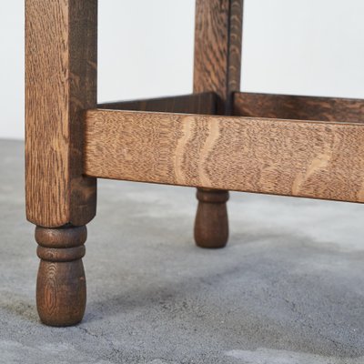 Art Deco Side Table in Oak and Travertine, 1930s-LPQ-1798580