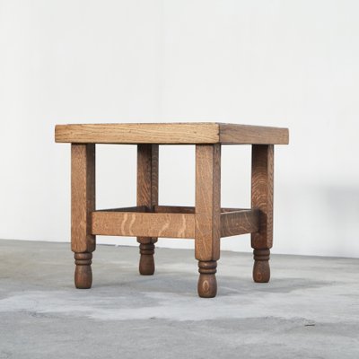 Art Deco Side Table in Oak and Travertine, 1930s-LPQ-1798580