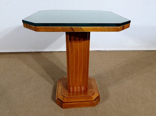 Art Deco Side Table in Walnut and Cherry, 1930s-RVK-1317764