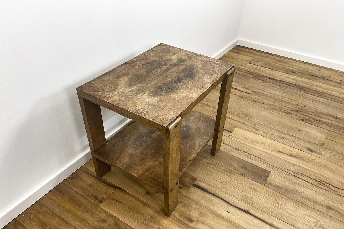 Art Deco Side Table with Expressive Walnut Veneer, Paris Area, 1930s