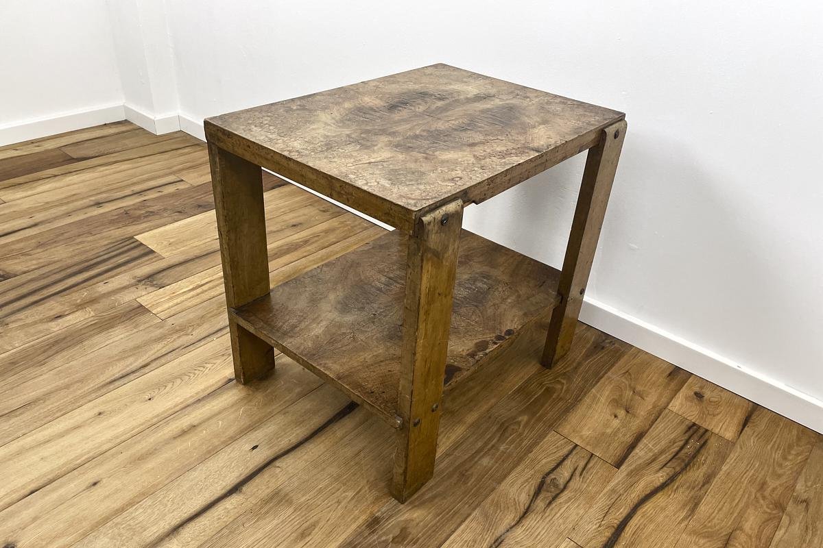 Art Deco Side Table with Expressive Walnut Veneer, Paris Area, 1930s