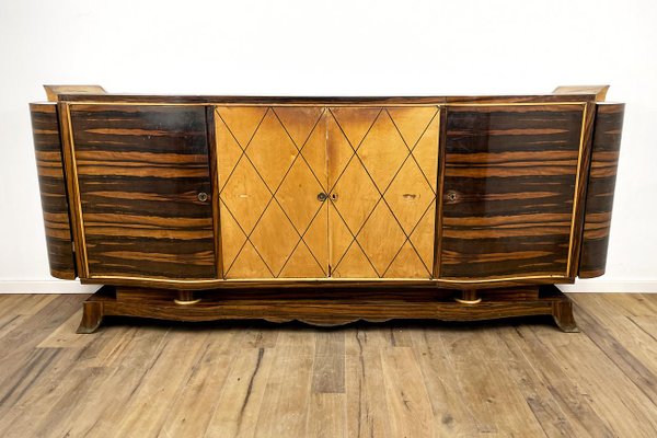 Art Deco Sideboard in Macassar with Bar Cases on the Sides-VMP-1231629