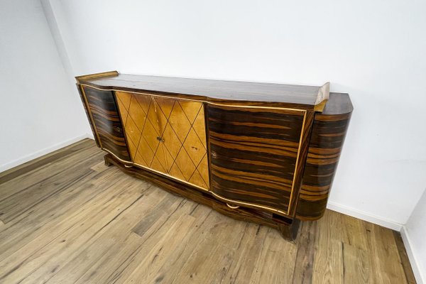 Art Deco Sideboard in Macassar with Bar Cases on the Sides-VMP-1231629