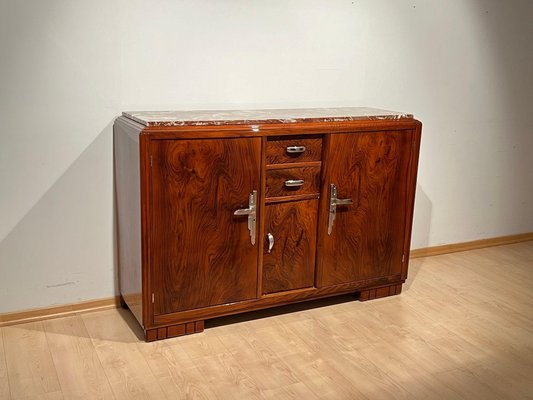 Art Deco Sideboard in Walnut, Lacquer & Nickel, France, 1930s-NNB-1720211