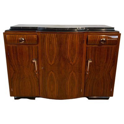 Art Deco Sideboard, Walnut Veneer, Nickel Fittings, France, circa 1930-NNB-1073192