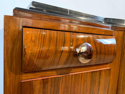 Art Deco Sideboard, Walnut Veneer, Nickel Fittings, France, circa 1930-NNB-1073192