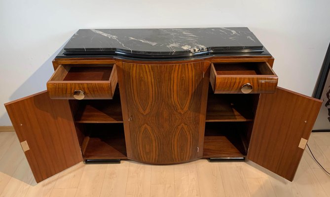 Art Deco Sideboard, Walnut Veneer, Nickel Fittings, France, circa 1930-NNB-1073192