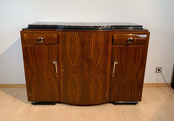 Art Deco Sideboard, Walnut Veneer, Nickel Fittings, France, circa 1930-NNB-1073192