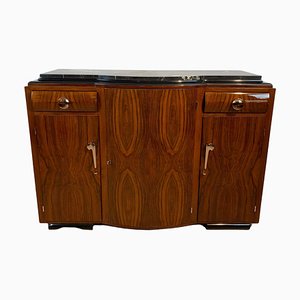 Art Deco Sideboard, Walnut Veneer, Nickel Fittings, France, circa 1930-NNB-1073192