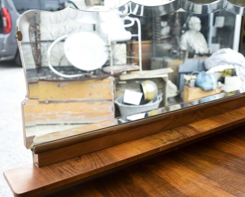 Art Deco Sideboard with Hanging Mirror in Poplar Root, Italy-RAQ-1030464