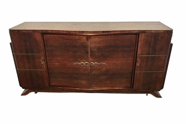 Art Deco Sideboard with Rosewood Veneer and Brass Strips, Paris, 1920s-VMP-1061479