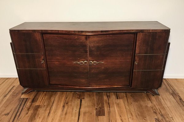 Art Deco Sideboard with Rosewood Veneer and Brass Strips, Paris, 1920s-VMP-1061479