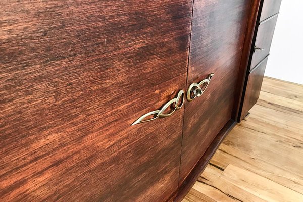 Art Deco Sideboard with Rosewood Veneer and Brass Strips, Paris, 1920s-VMP-1061479